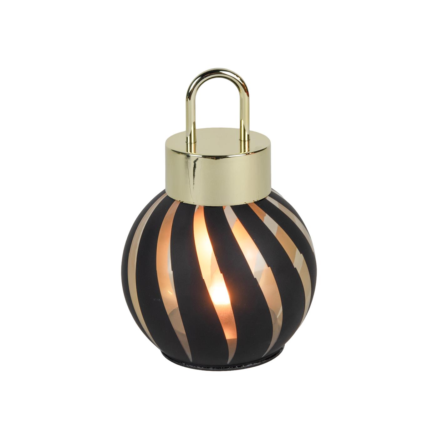Kerstbal met LED lampjes Ø10 zwart