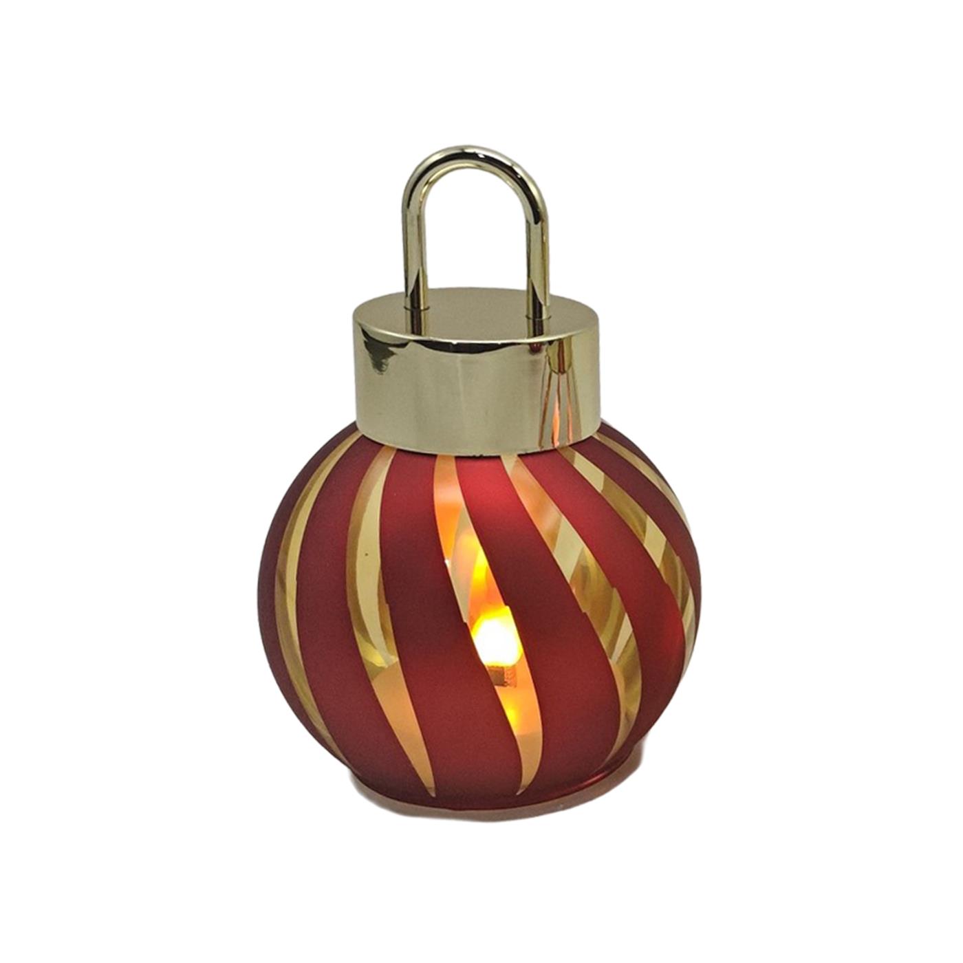 Kerstbal met LED lampjes Ø10 rood