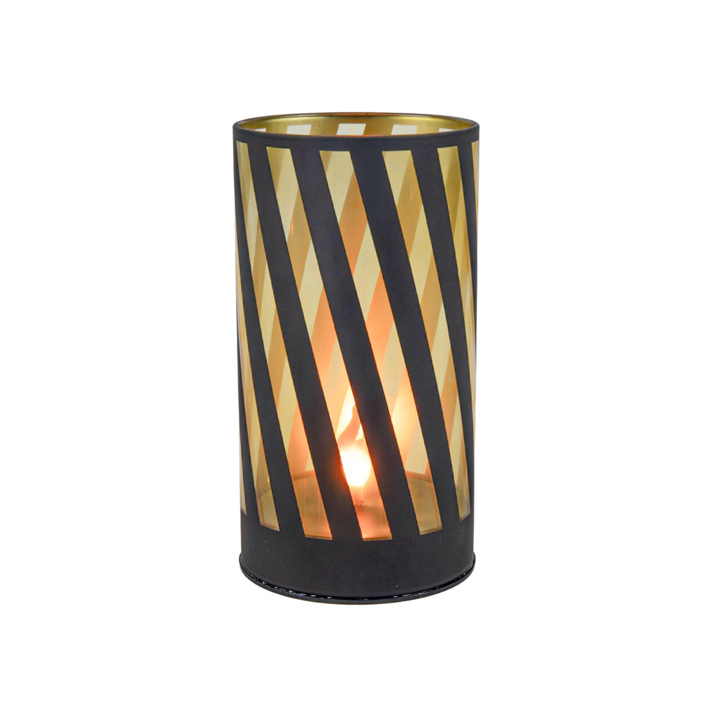 LED Lichtje stripe zwart Ø8x15cm