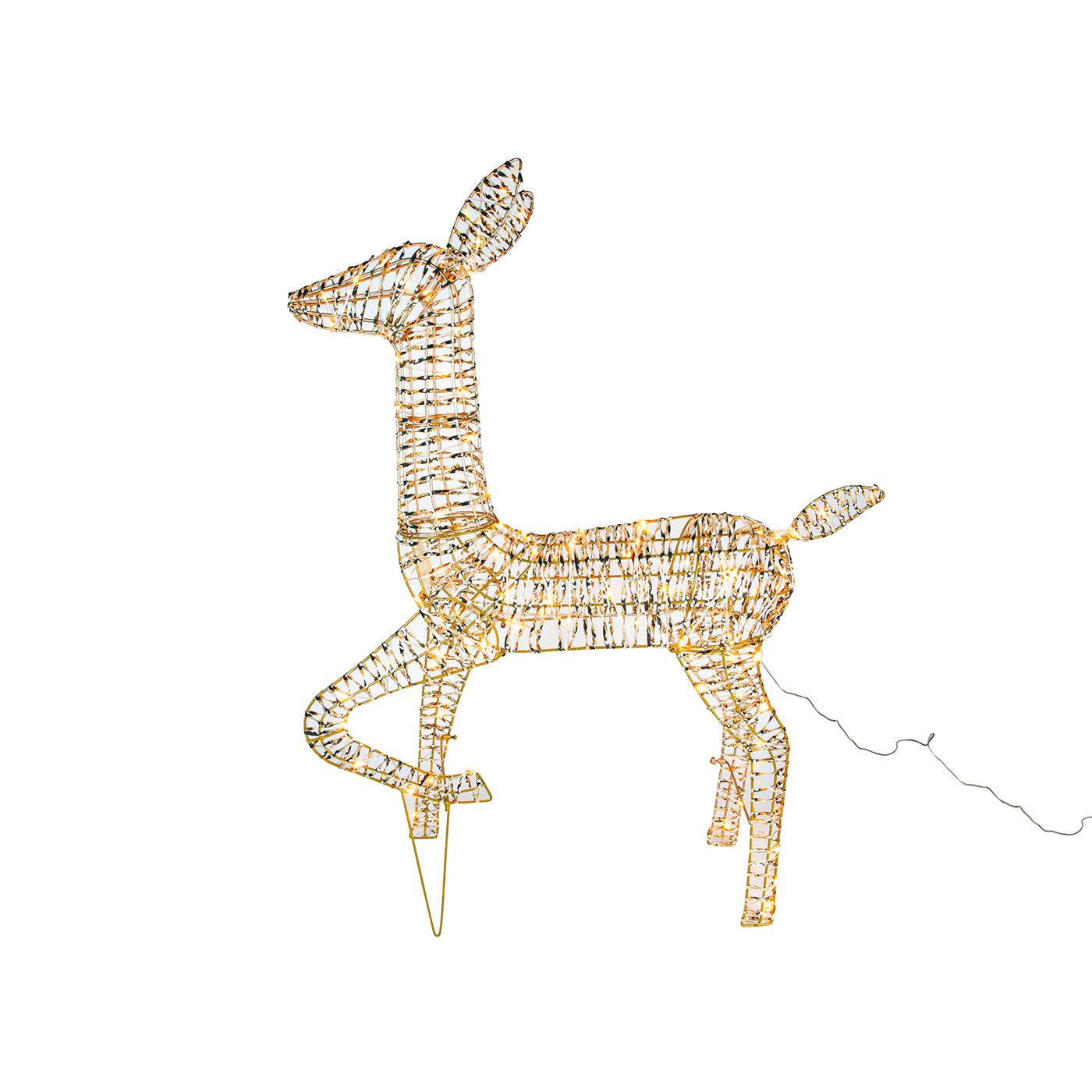 Verlichte Rendier 90LED goud 90cm