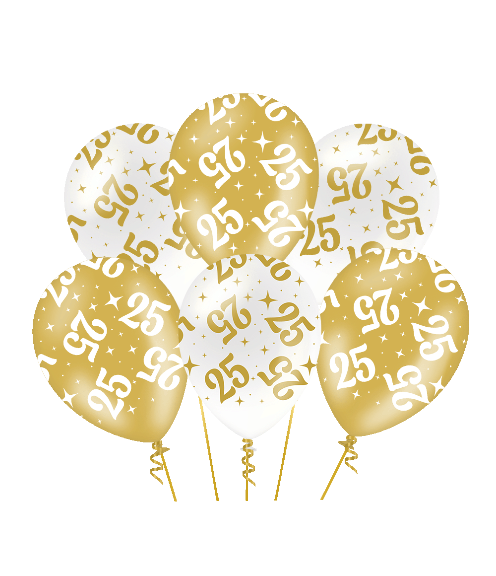 Fancy party ballonnen - 25 pak a 6 stuks