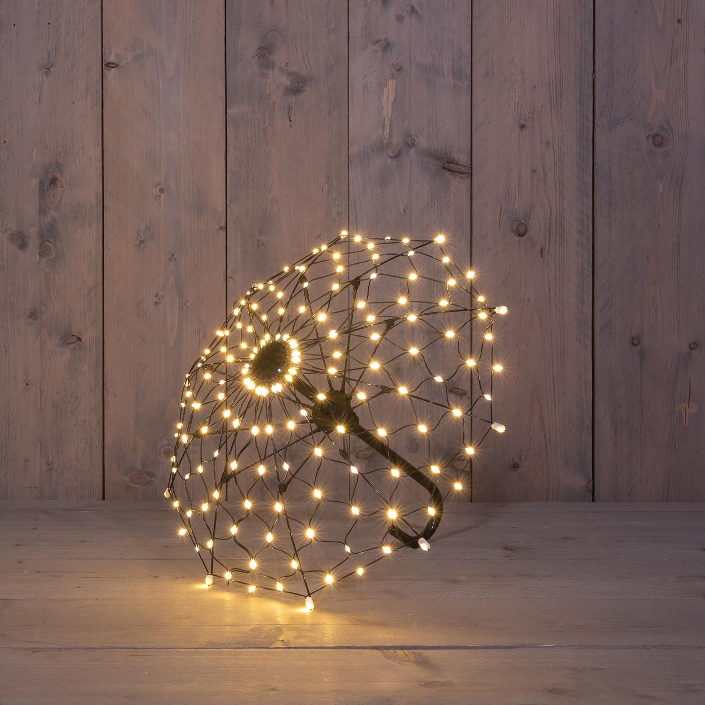 Verlichte Paraplu 55cm 160LED IP44 timer