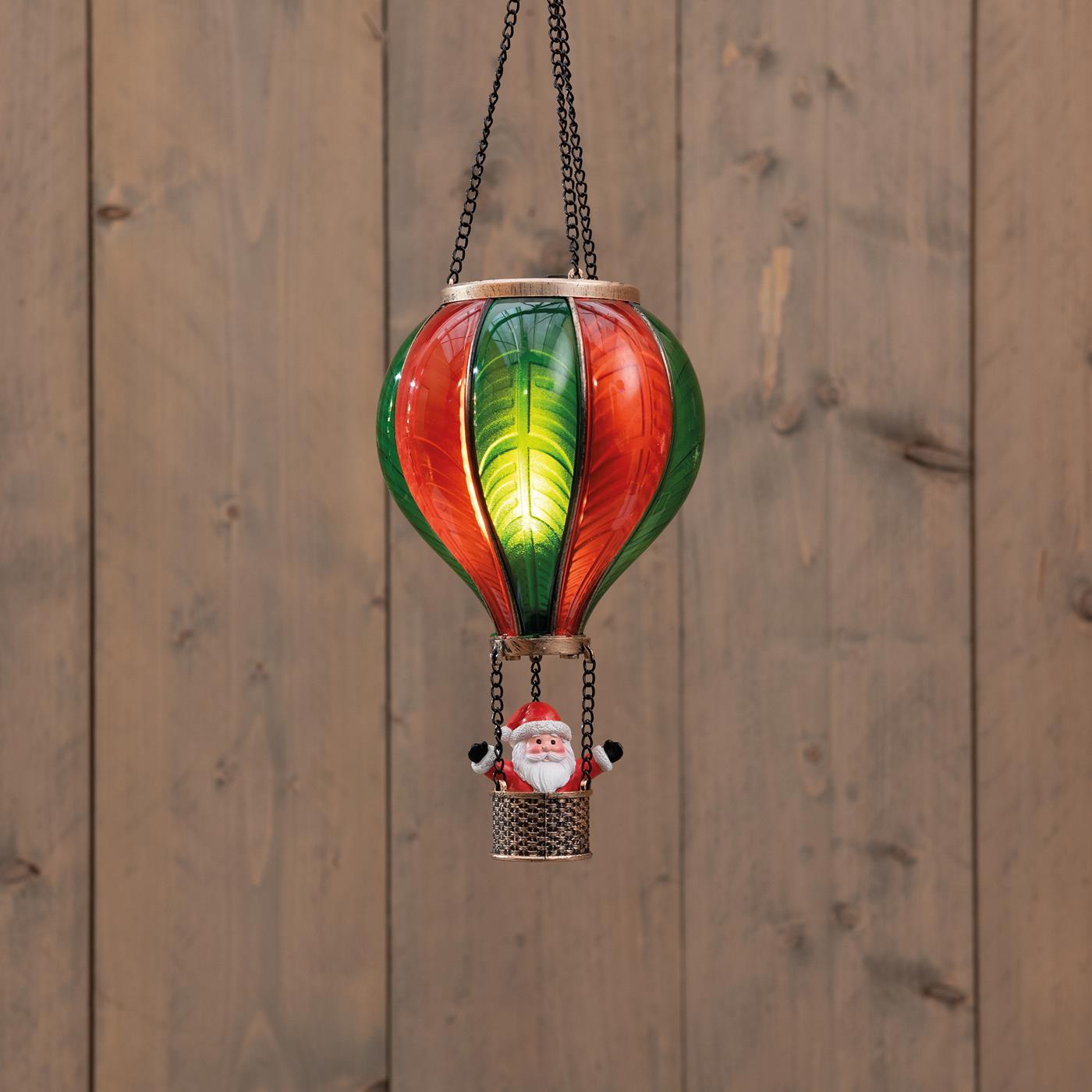 Luchtballon met kerstman 20LED H25cm