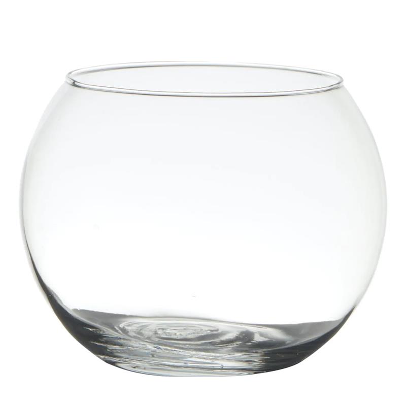 Glazen bubble bol vaas Ø16xH13cm