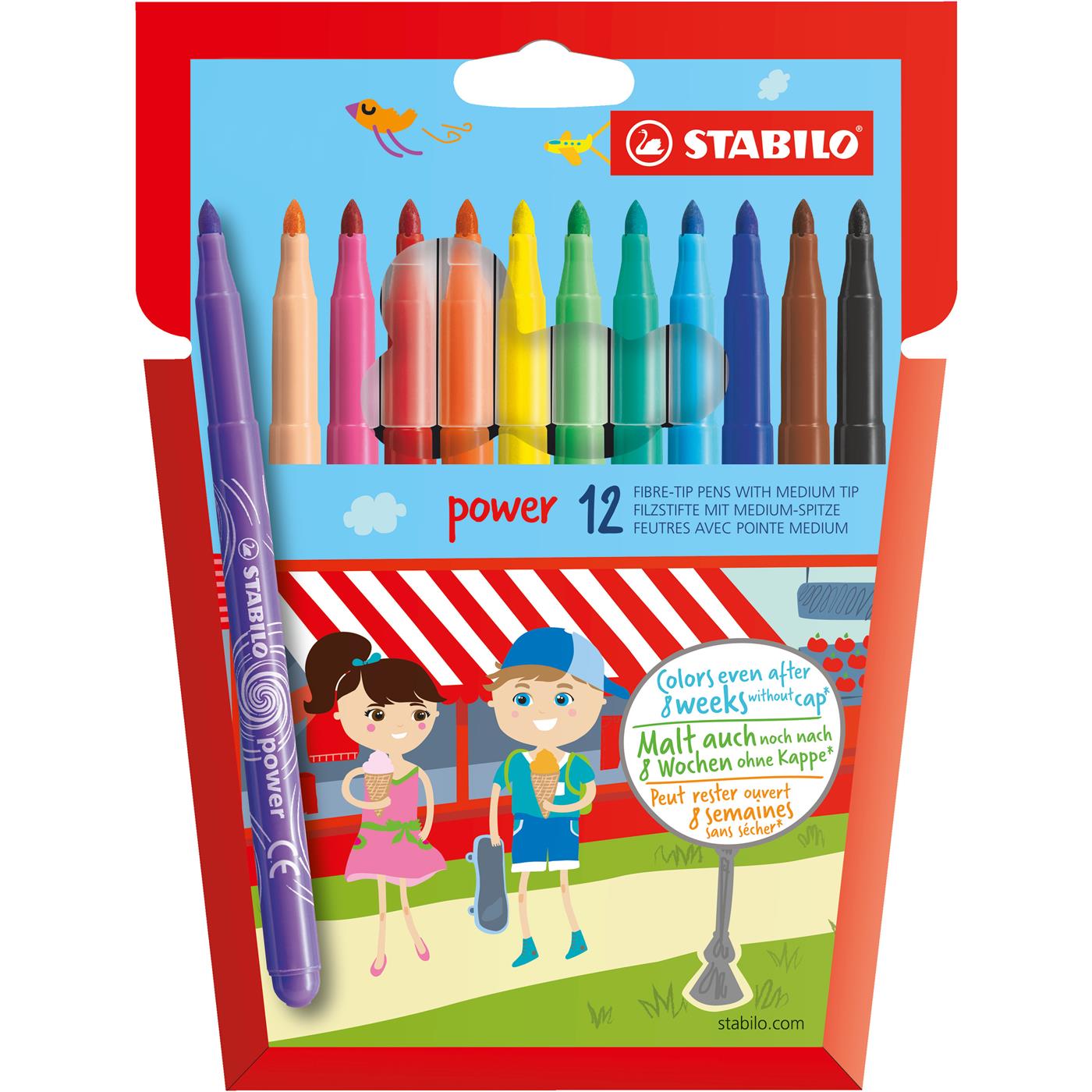 STABILO power viltstift etui 12 kleuren