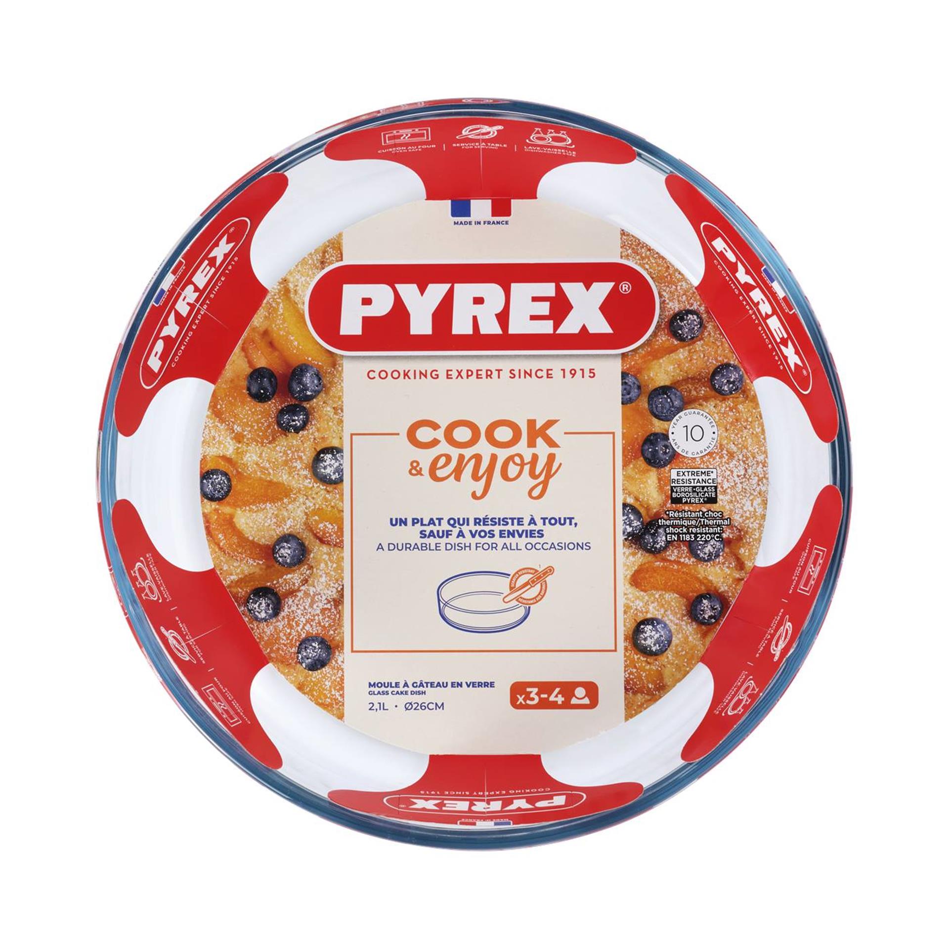 Pyrex bake & enjoy ovenschaal rond rechte rand 25cm 2,1 l