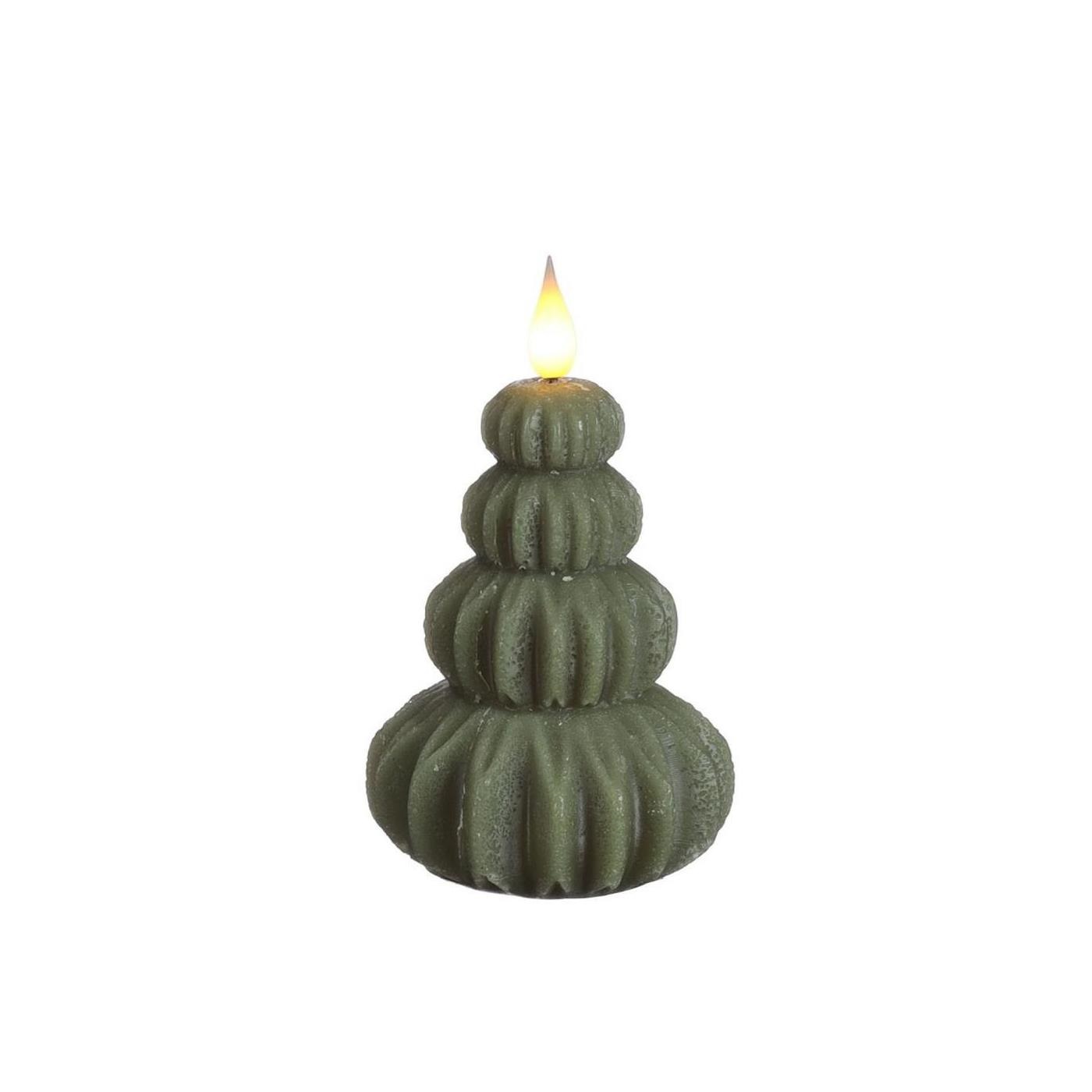 LED Kaars boom donker groen Ø6,9xH12cm