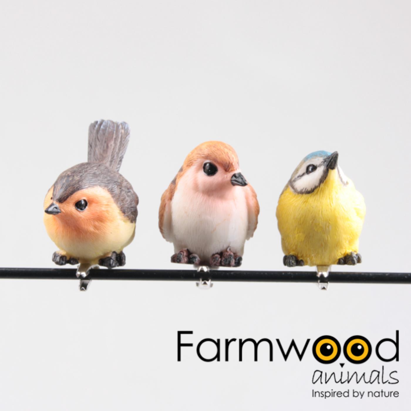 Farmwood Vogel op clip 5,6x3x4cm
