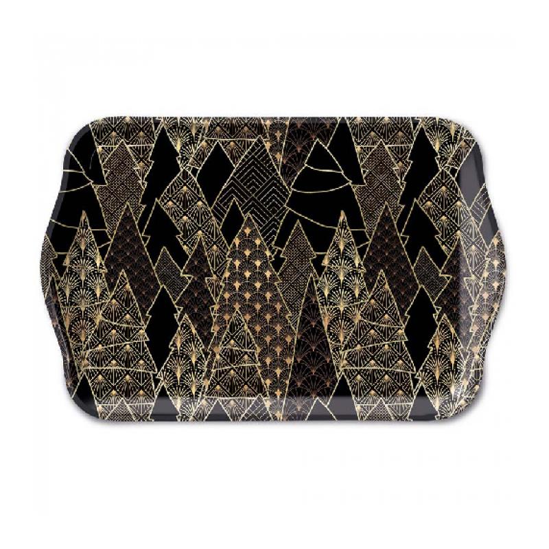 Ambiente tray Luxury Trees zwart 13x21cm