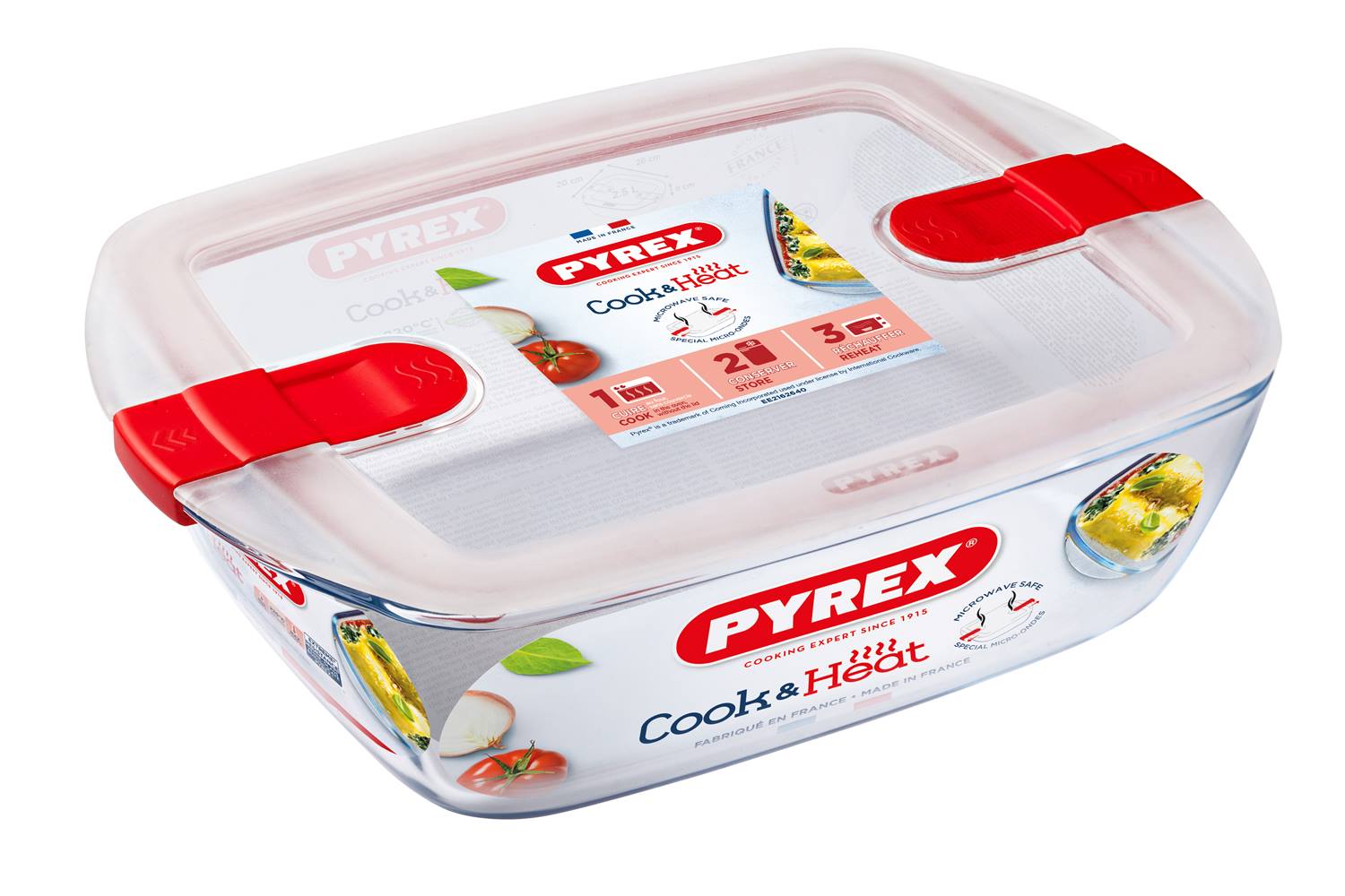 Pyrex Schaal met deksel 1,1L 23x15x6cm