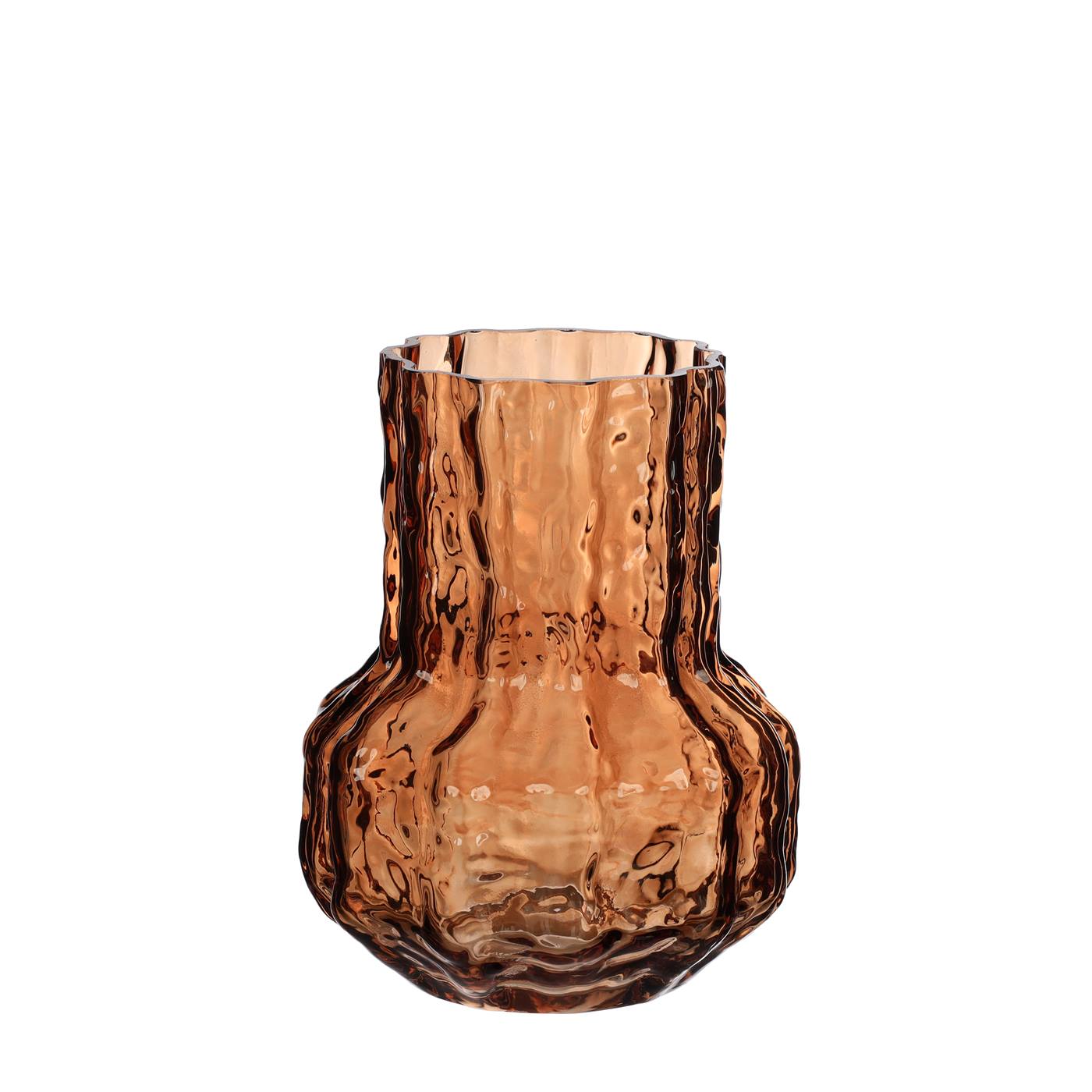 Vaas Morgan glas Ø14 h.18 cm bruin