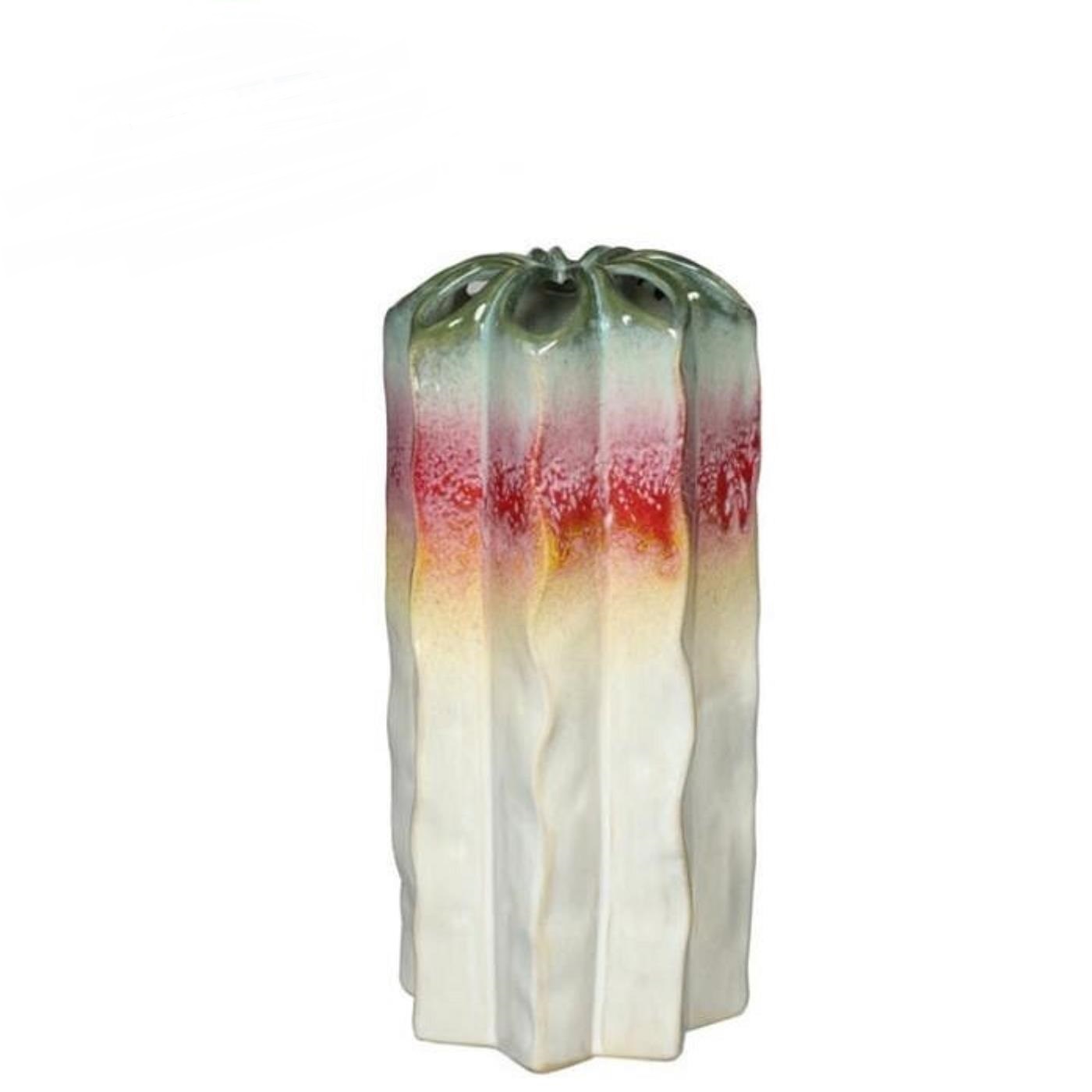 Regenboog Poppy vaas M 14x14x29,5cm