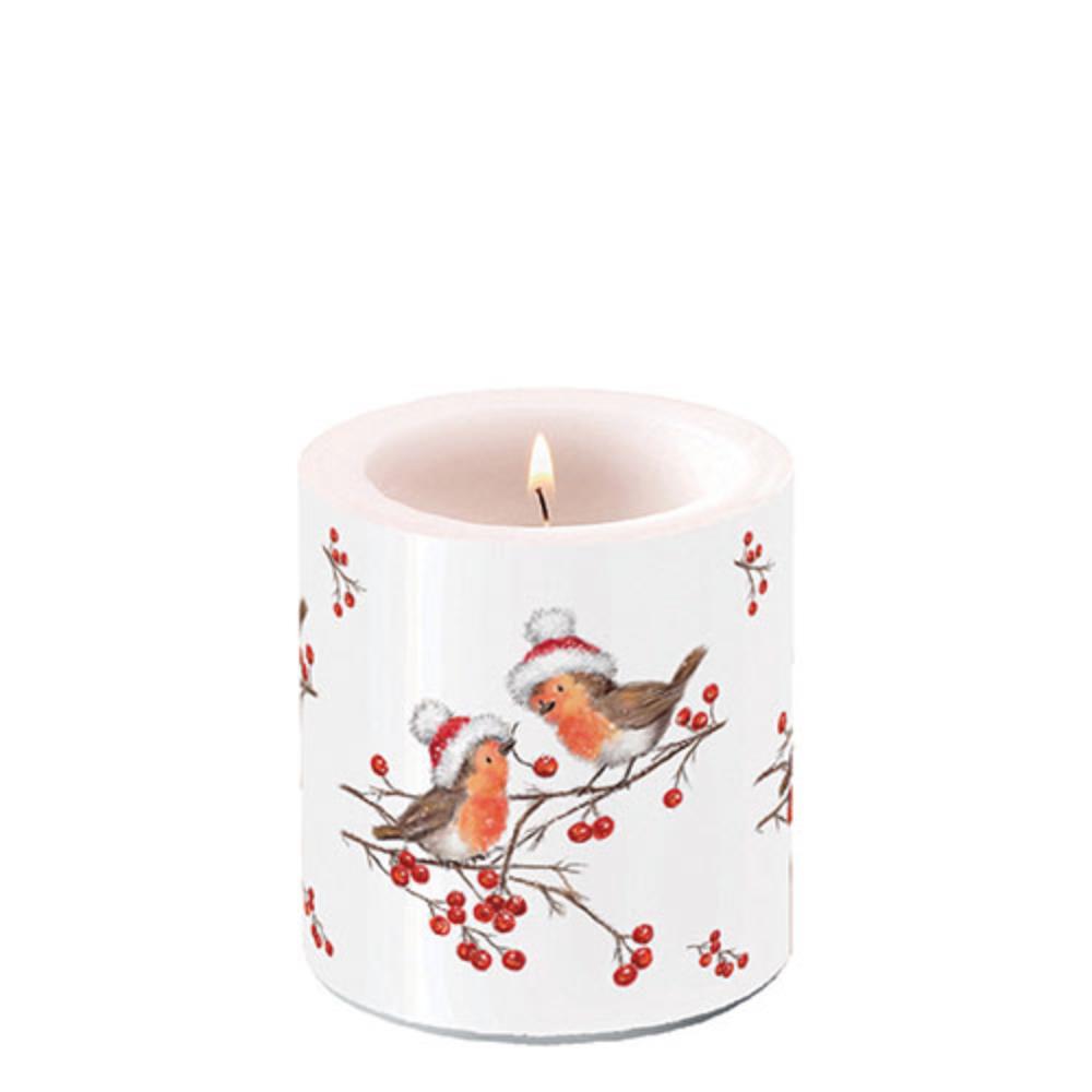 Ambiente Kaars klein Christmas robins