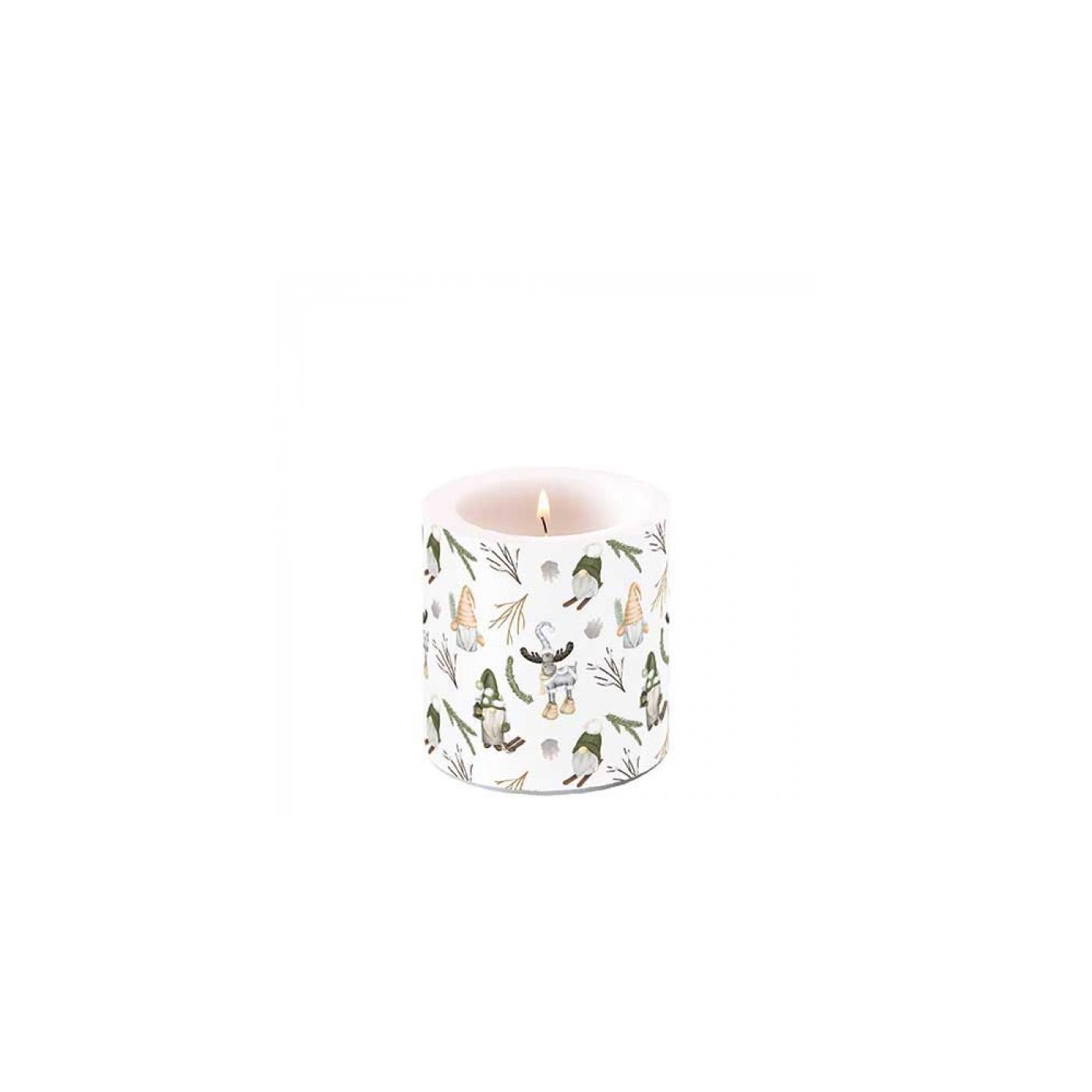 Ambiente kaars klein forest gnomes white