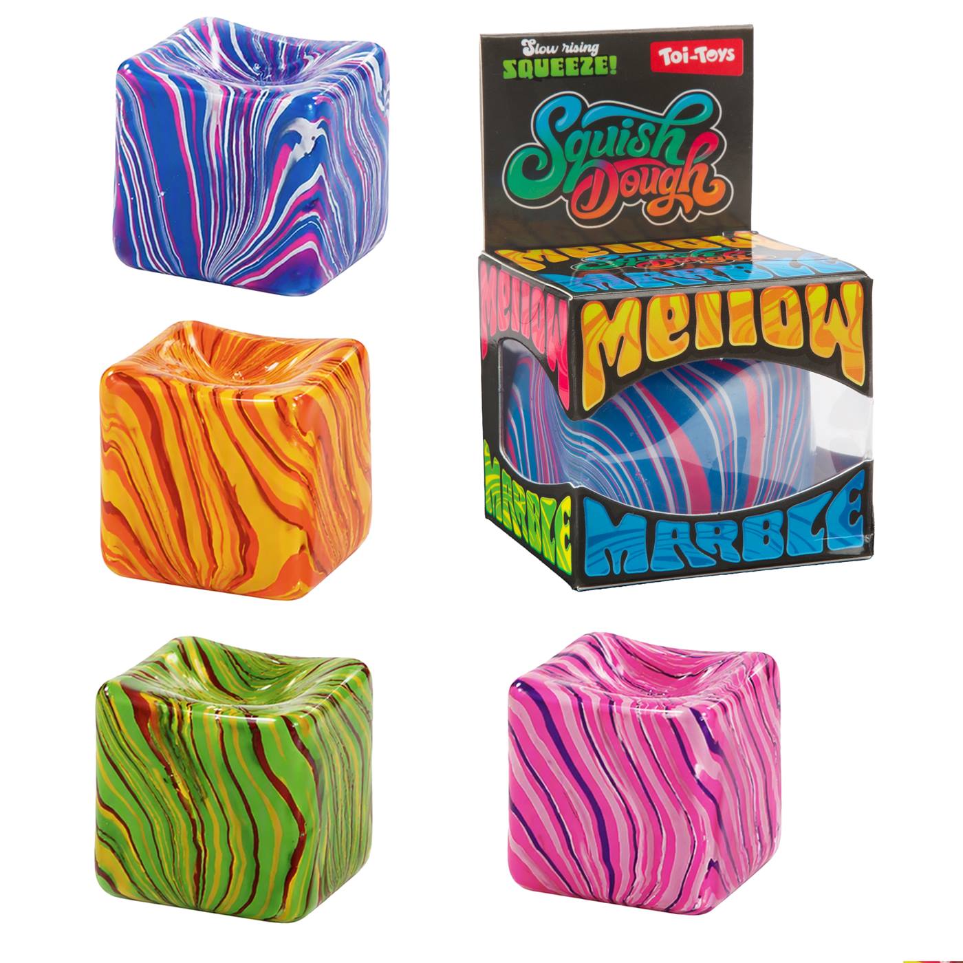 SQUISHDOUGH Knijpkubus Marble 5cm 160gr