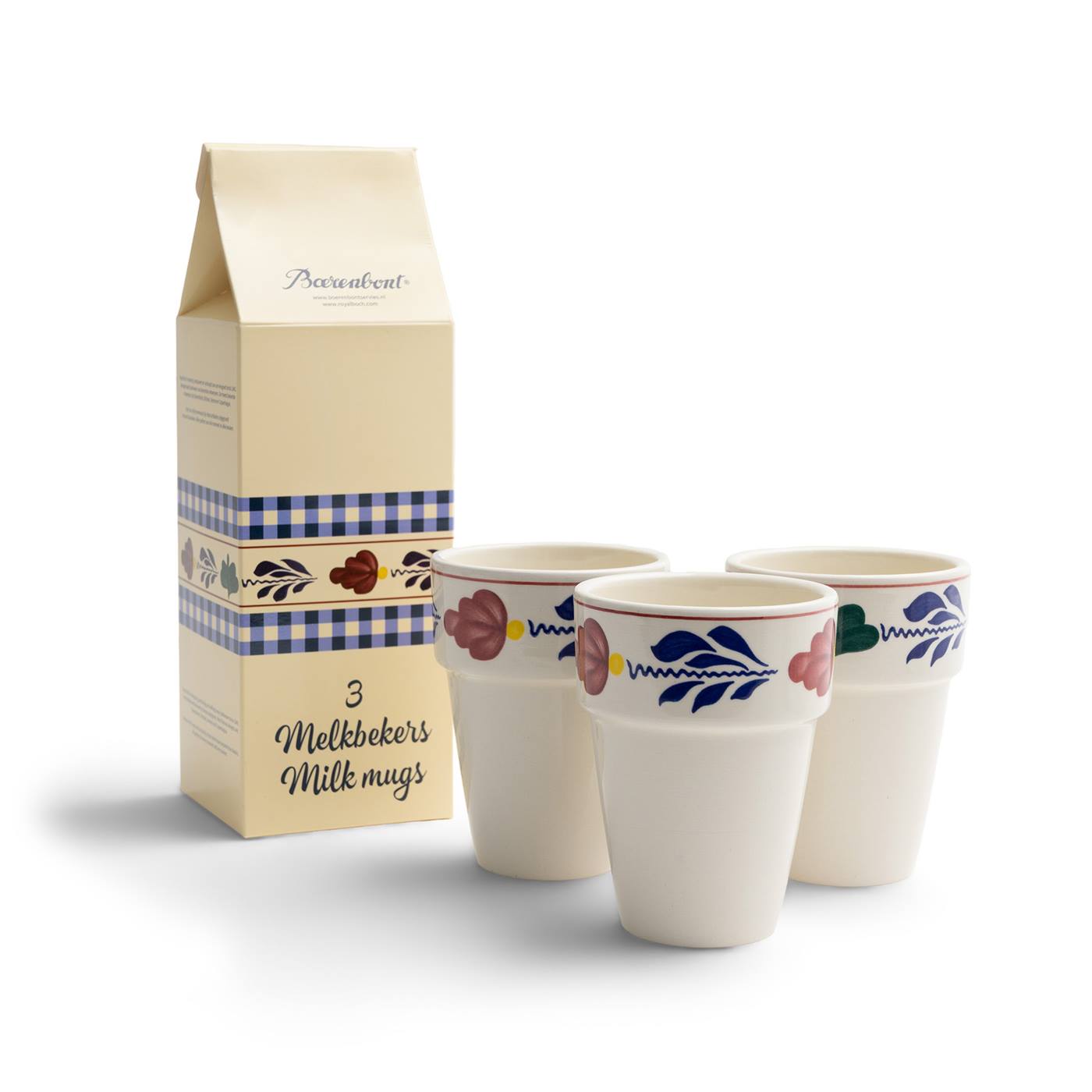 Boerenbont melkbeker Sonja set van 3 stk