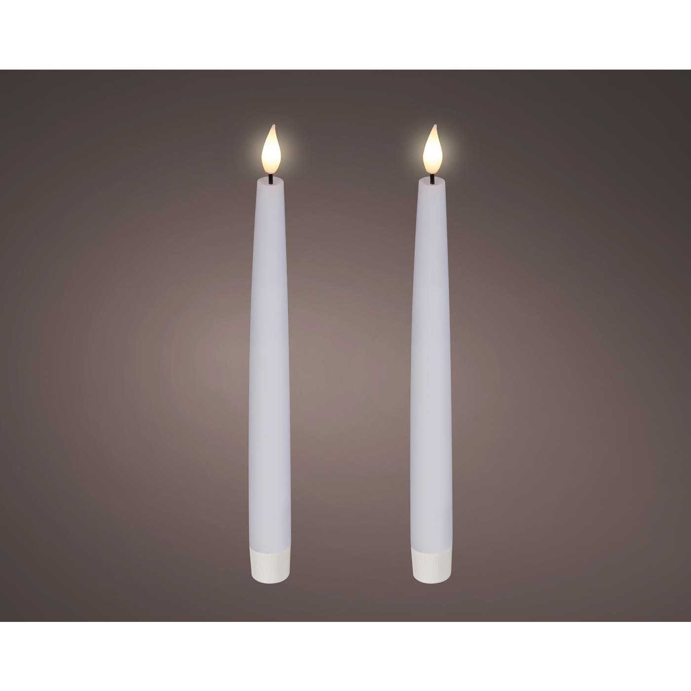 Lumineo LED Dinerkaars H24,5cm wit 2x