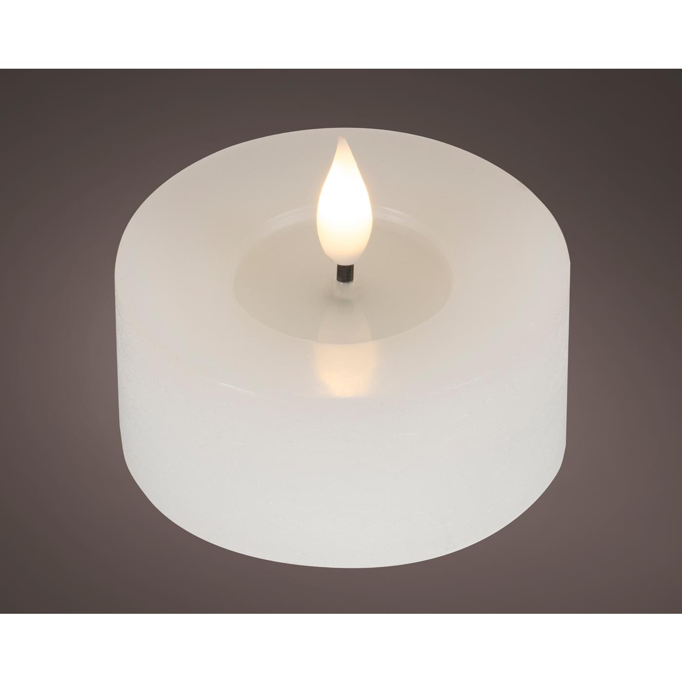 Lumineo LED Kaars 7,5x6cm wit 2 st.