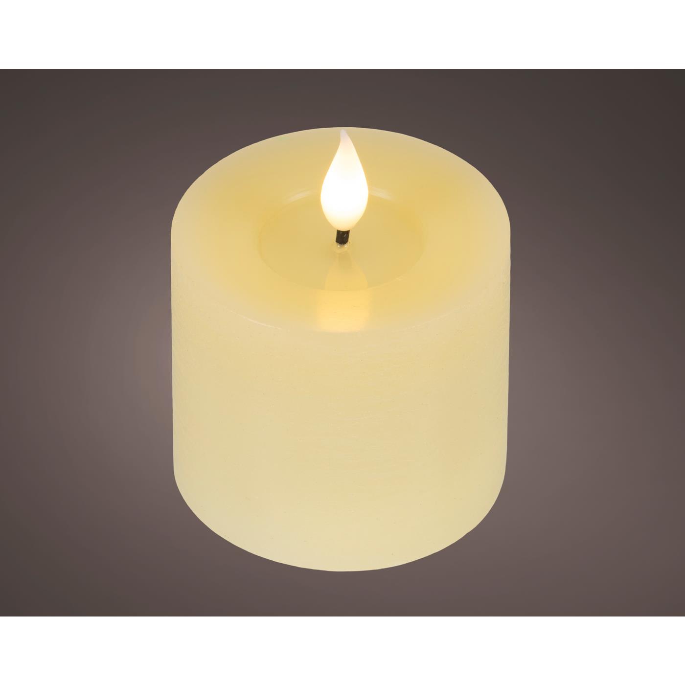 Lumineo LED kaars wax Ø7.5x9,5cm créme
