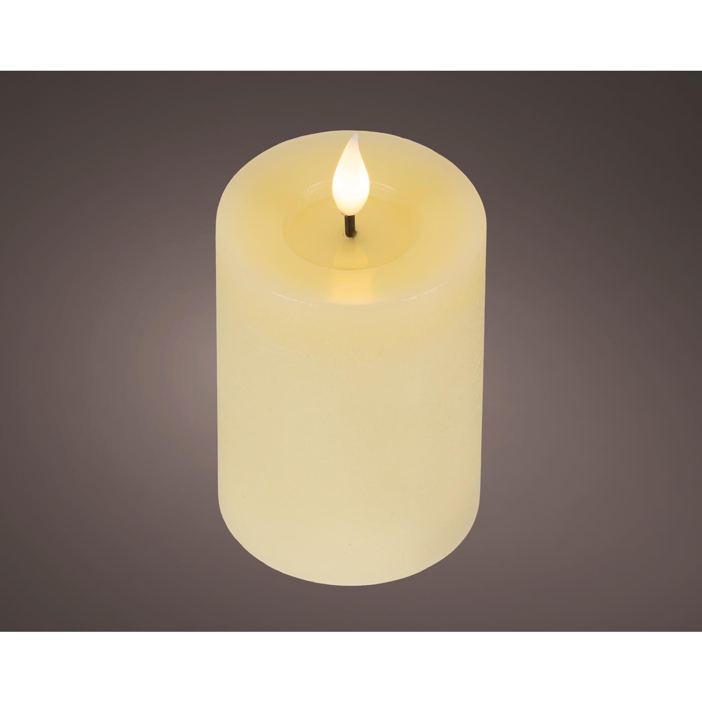 Lumineo LED kaars wax Ø7,5x13,5cm créme