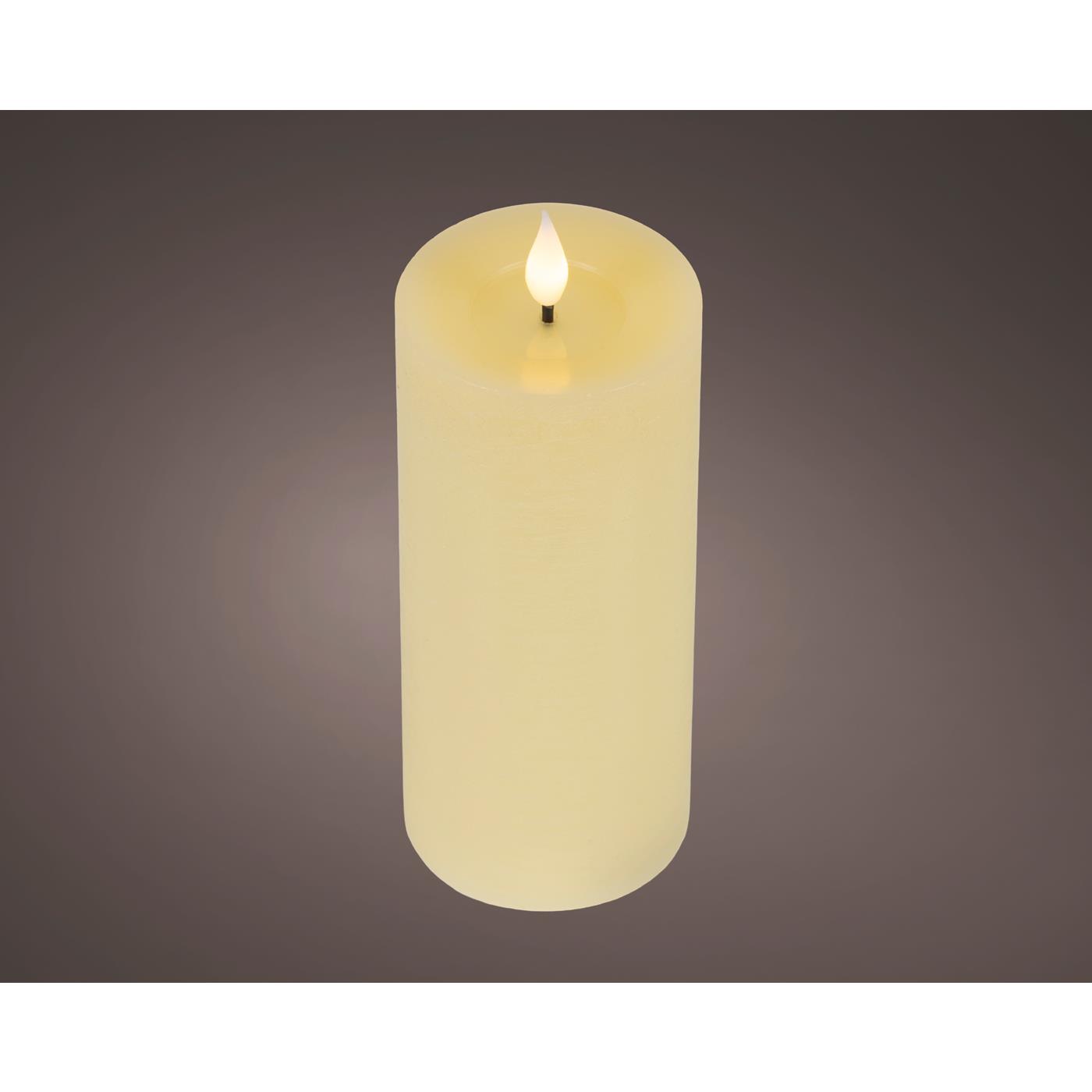 Lumineo LED kaars wax Ø7,5x20cm créme