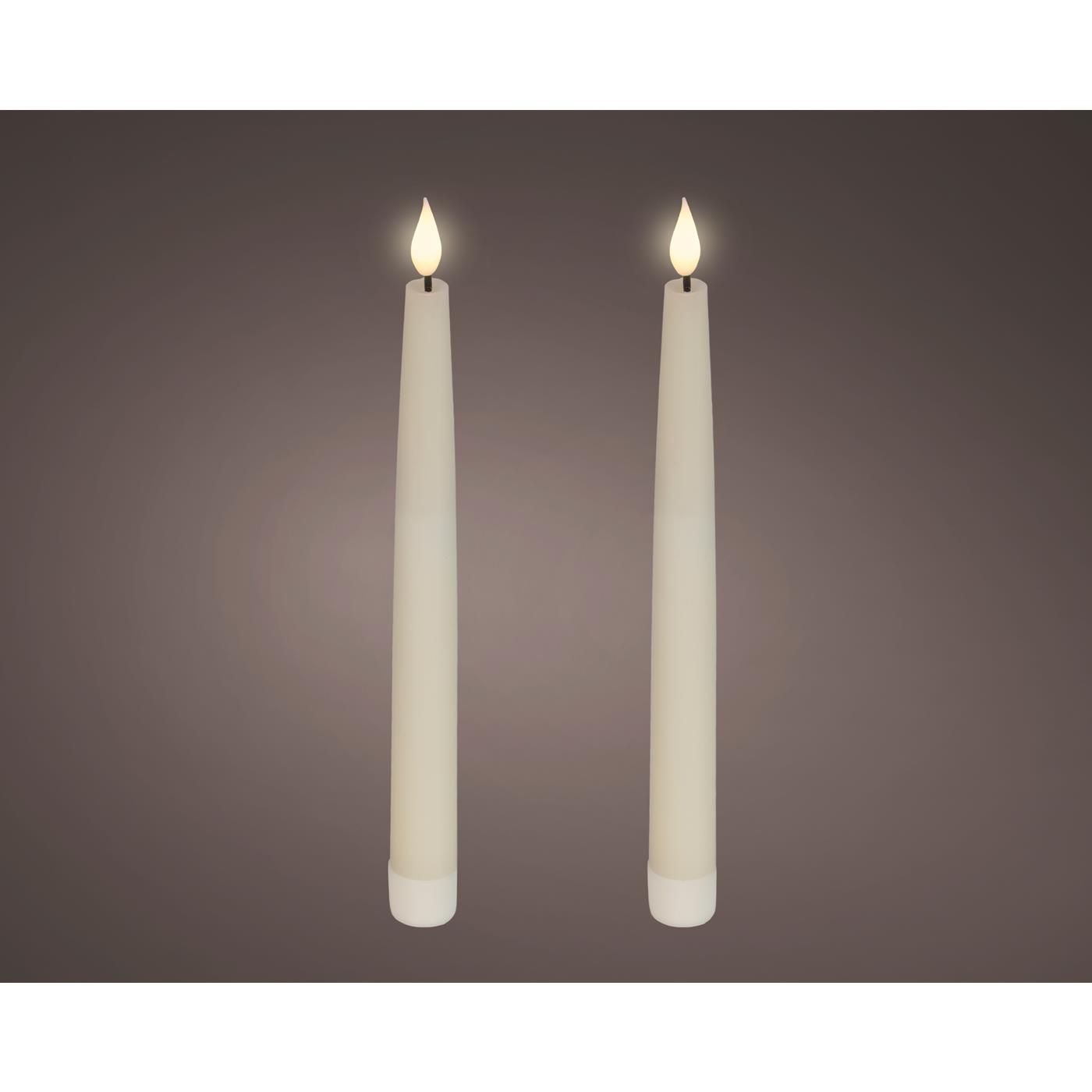 Lumineo LED Dinerkaars H24,5cm créme 2x