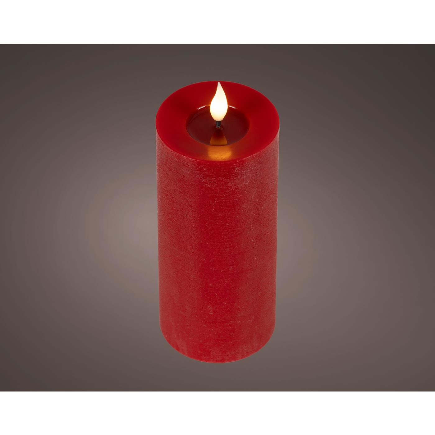 Lumineo LED kaars wax Ø7,5x20cm rood