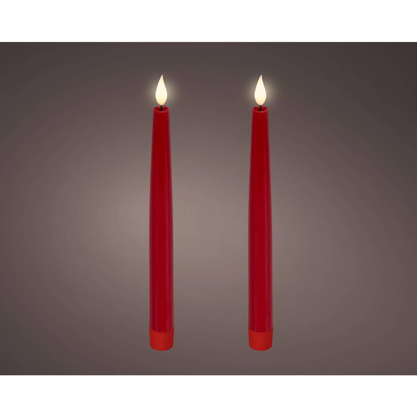 Lumineo LED Dinerkaars H24,5cm rood 2x