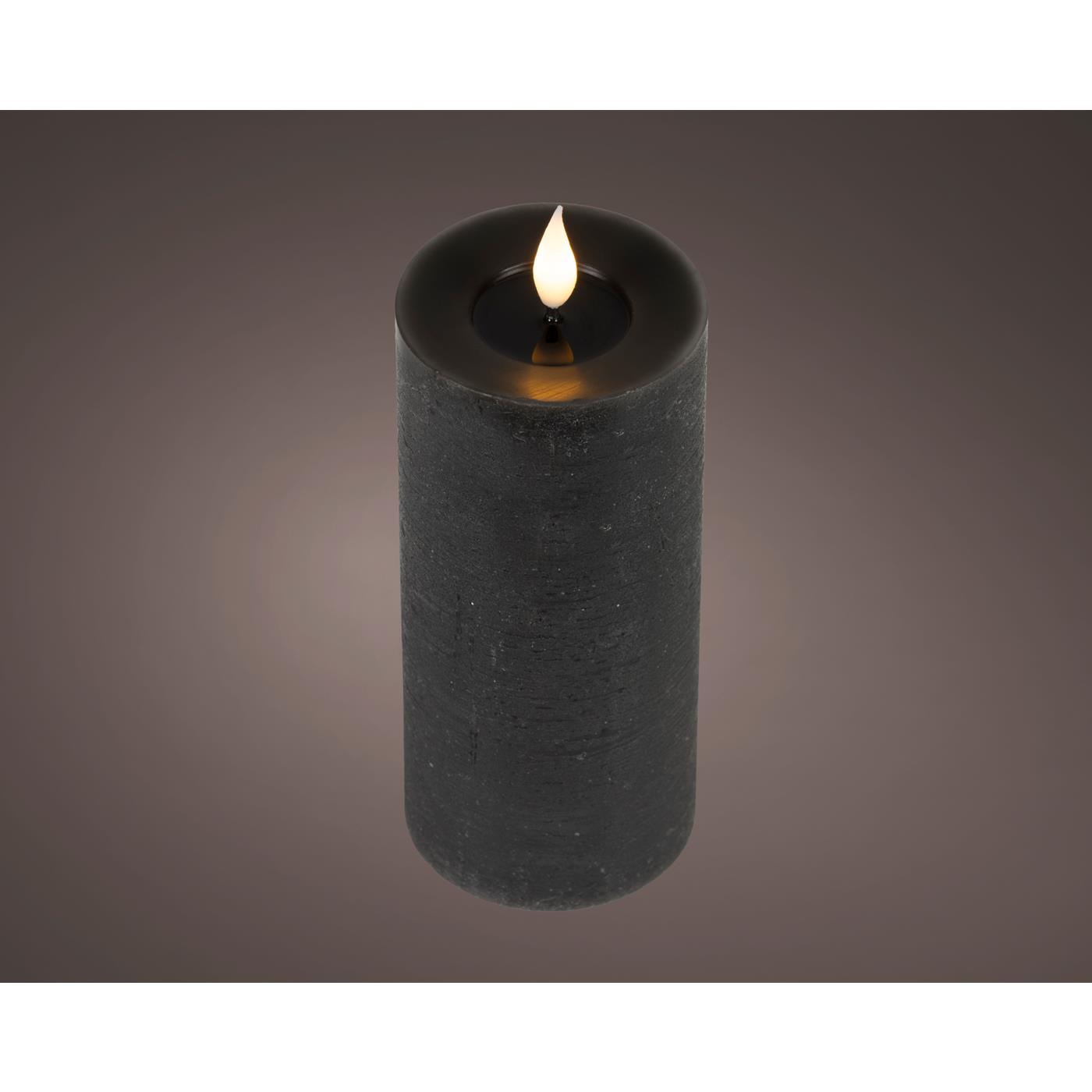 Lumineo LED kaars wax Ø7,5x20cm zwart