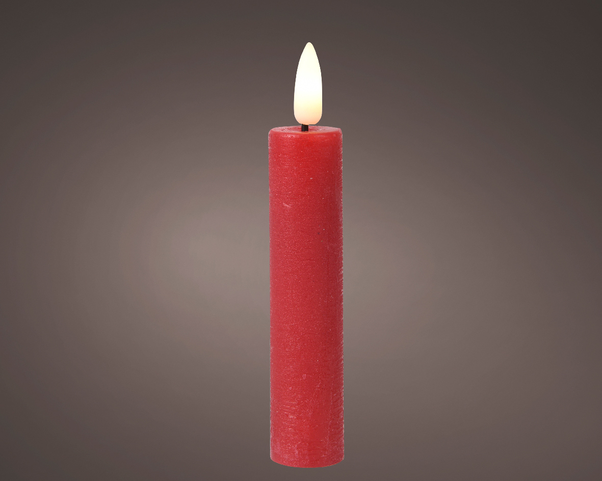 Dinerkaars LED vlam H16cm rood 2 stuks