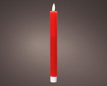 Dinerkaars LED ribbel 24cm rood 2 st.