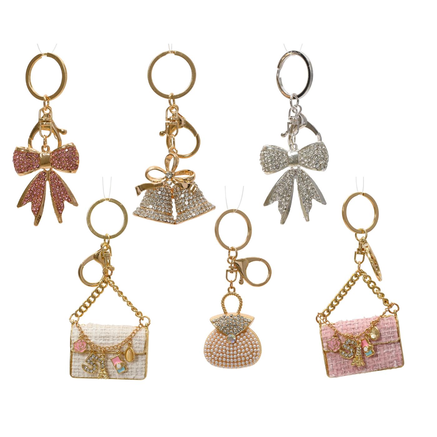 Decoris Sleutelhanger strass 6ass