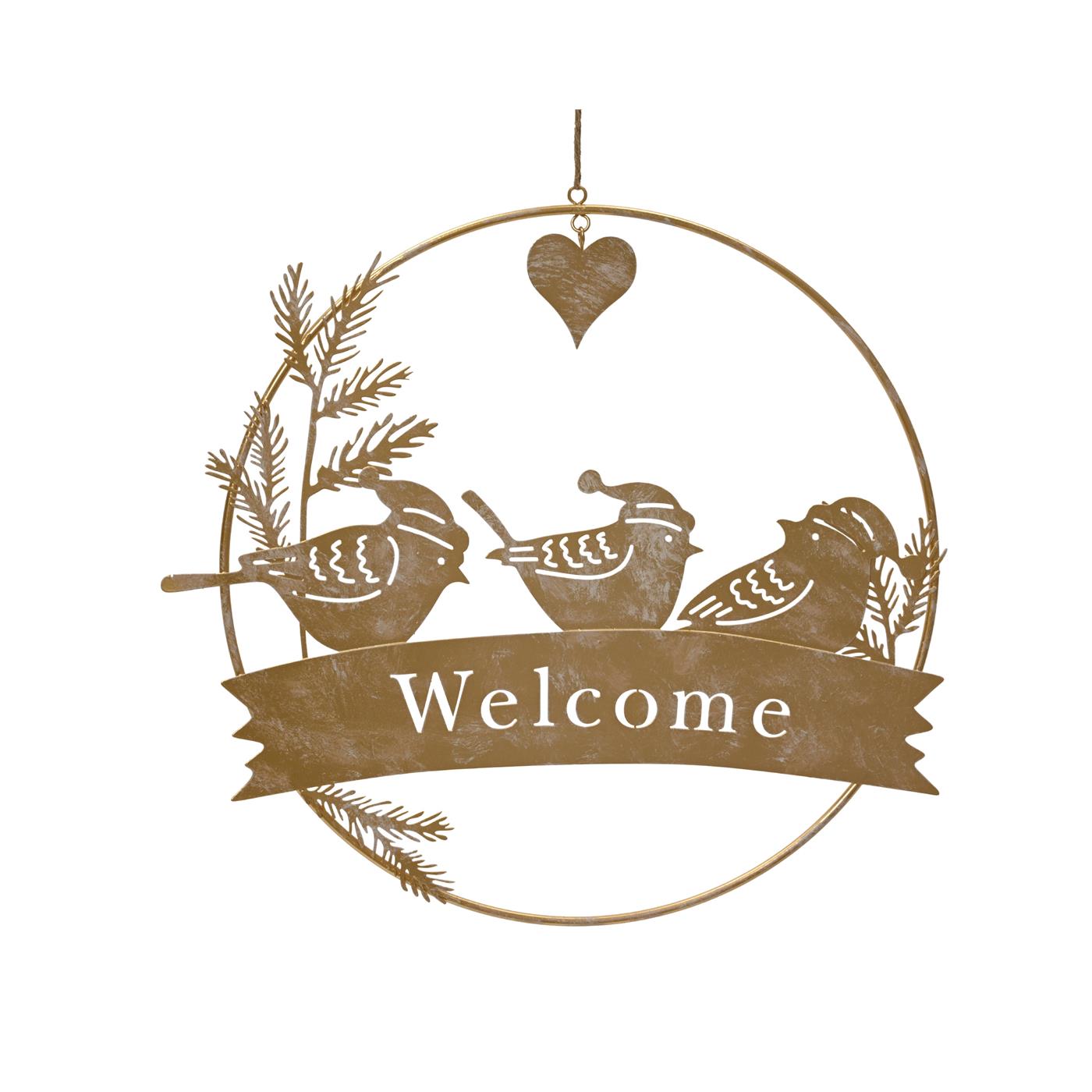 Decoris Kersthanger Welcome ijzer Ø31cm