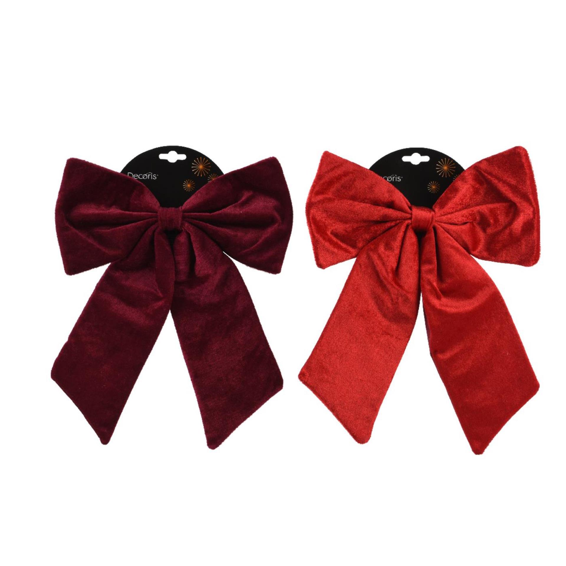 Decoris Strik rood/bordeaux 30x35cm 2 assorti