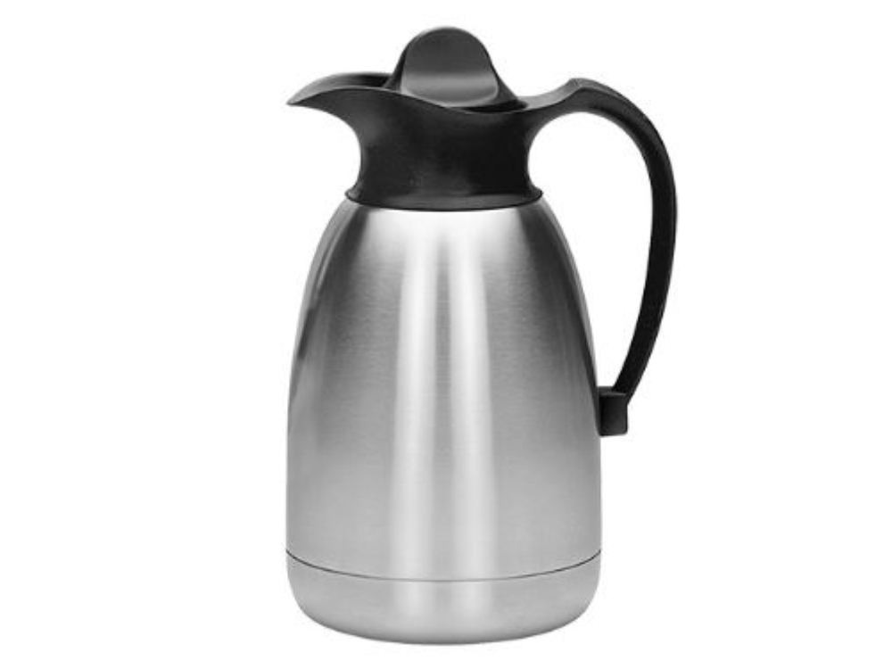 Isoleerkan RVS met zwarte schroefdop 3L