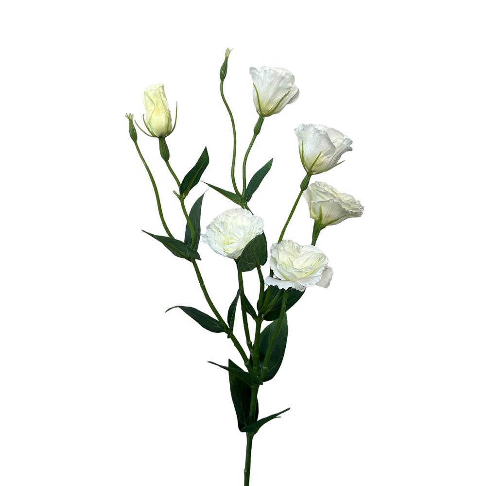 Kunstbloem lisianthus spray 80cm wit