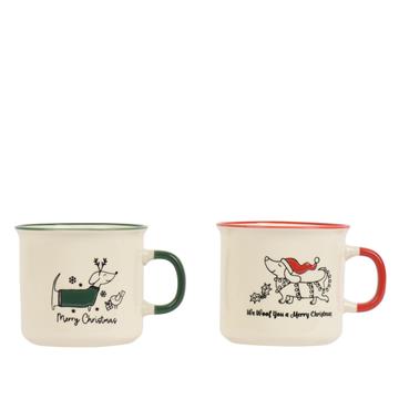 Decoris Kerst Mok Tekkel porselein 260ml