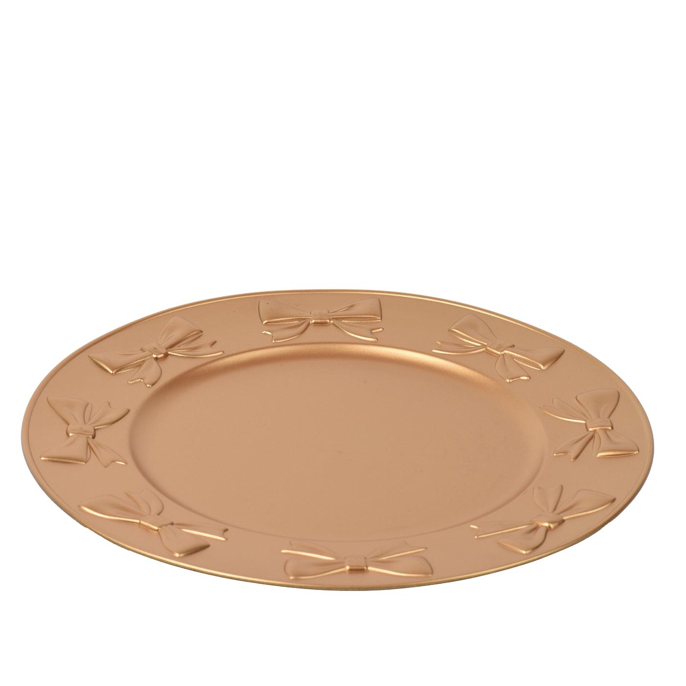 Decoris Decobord met strikjes Ø33cm goud