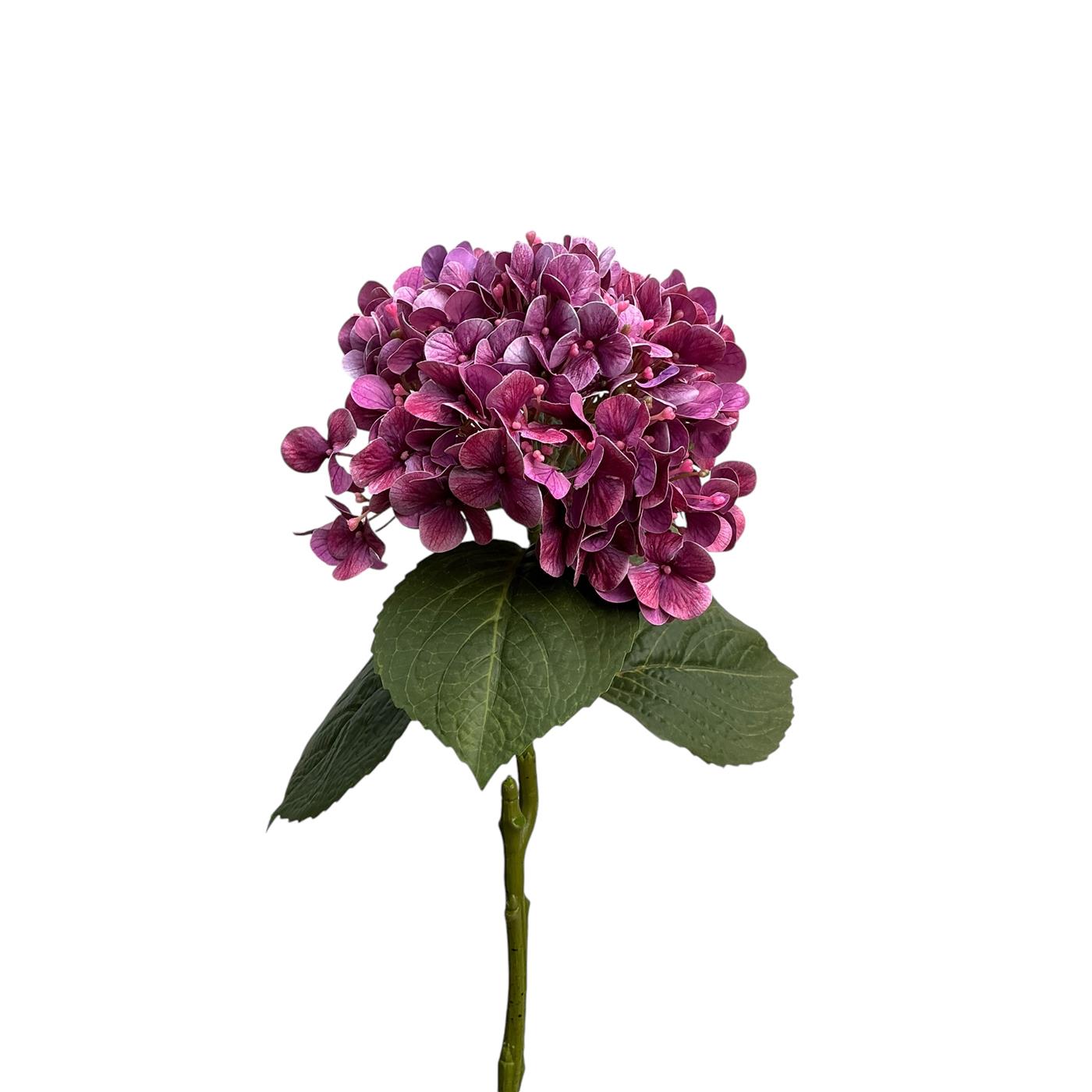Hortensia real touch 75cm paars