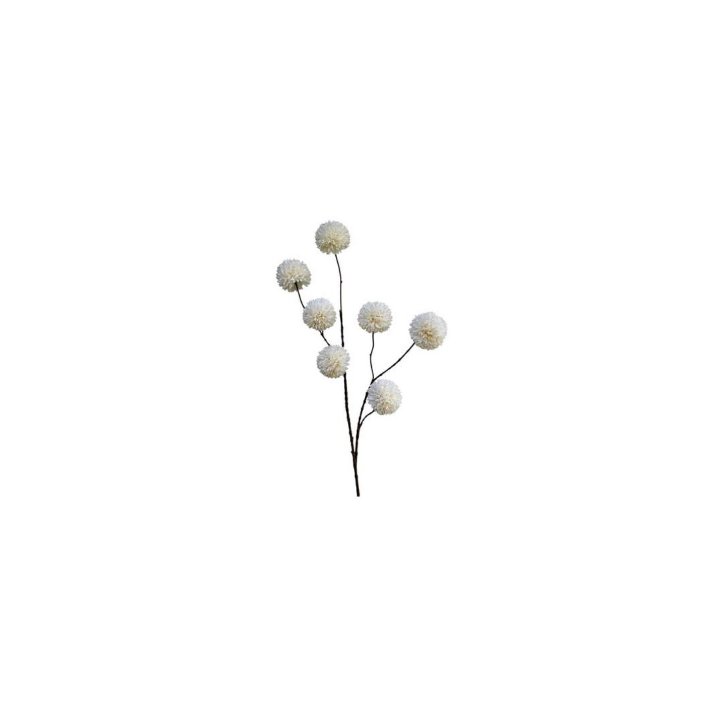 Kunsttak pompom wit 98cm
