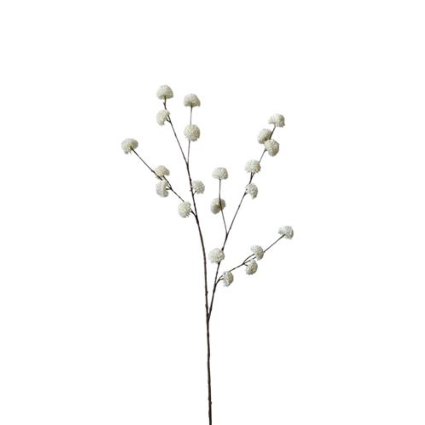 Kunsttak pompom wit 100cm