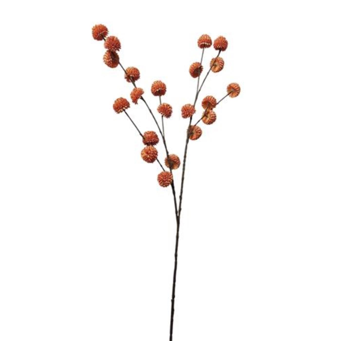 Kunsttak pompom oranje 100cm