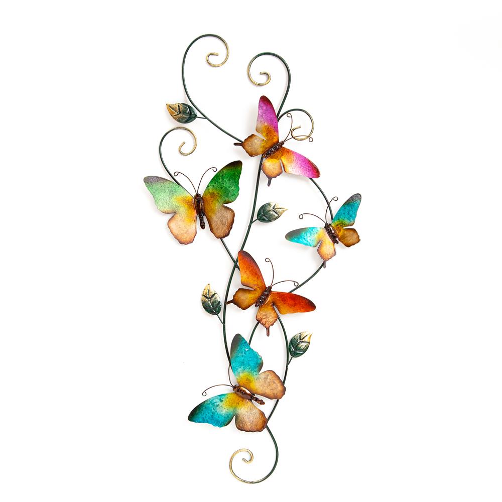 Wanddeco set vlinders metaal 67.5x4x35cm