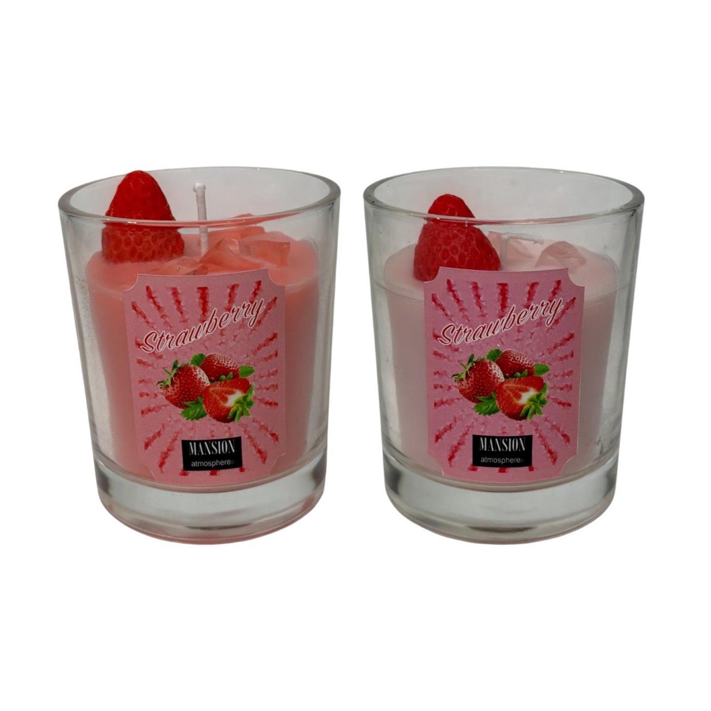Geurkaars in cocktailglas aardbei