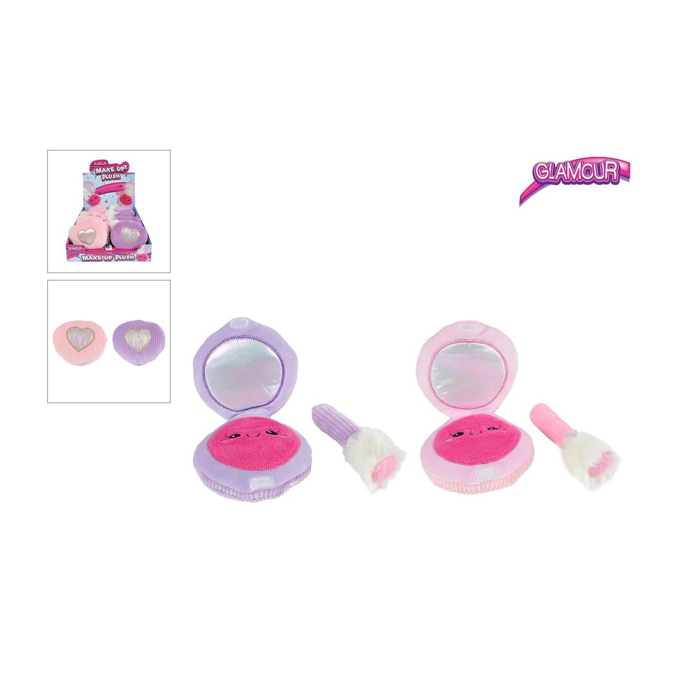 Glamour poederdoos pluche 2ass 10cm