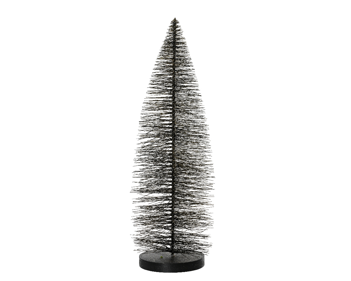 Beeld Kerstboom zwart met goud 20cm