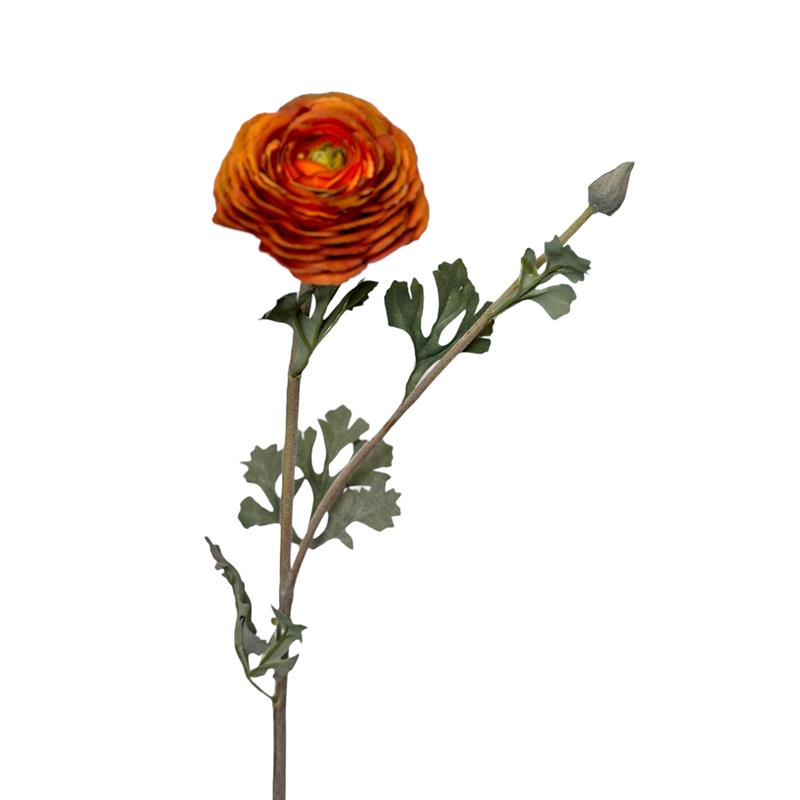 Kunstbloem Ranonkel  68cm oranje
