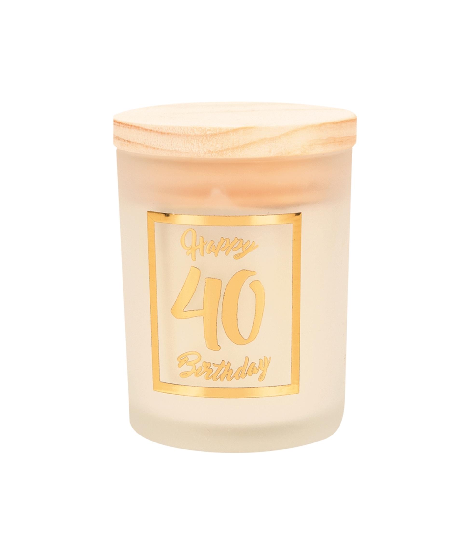 Paperdreams geurkaars klein goud/wit - 40 jaar