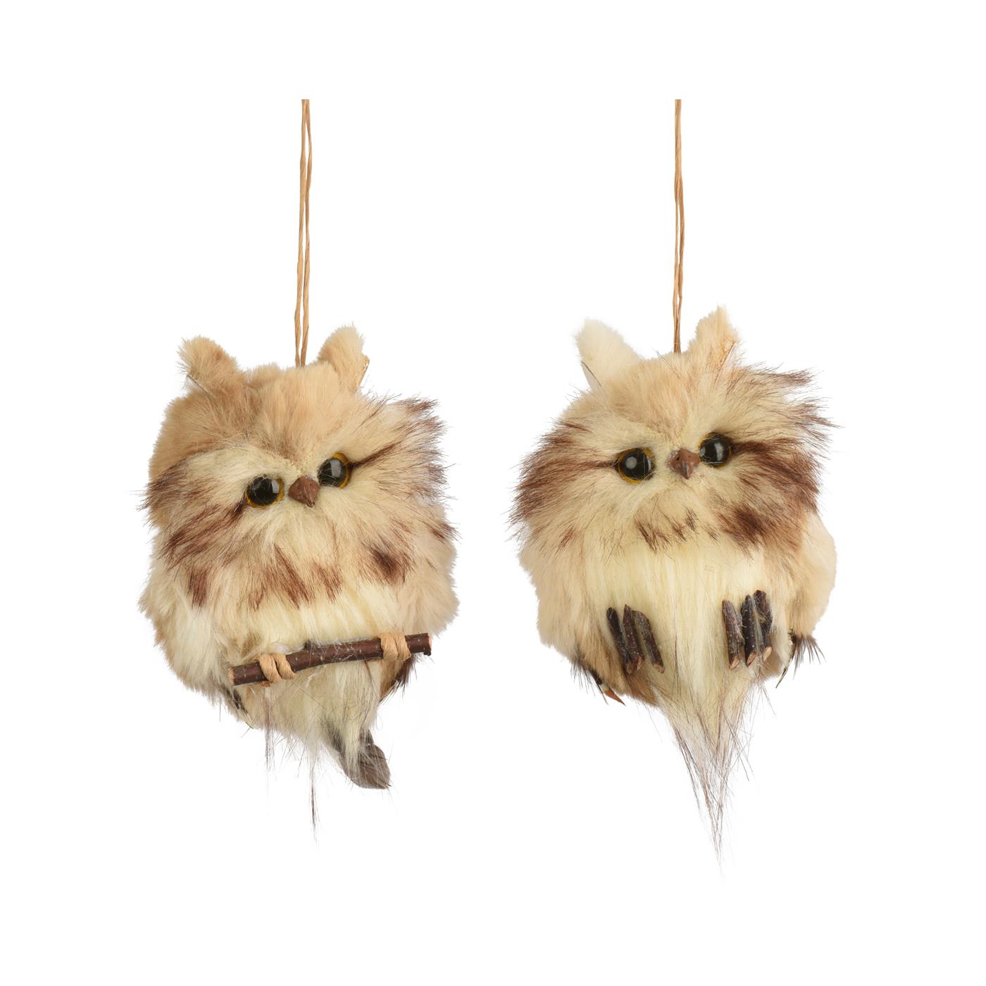 Decoris Hangeer Uil imitatiebont H8cm