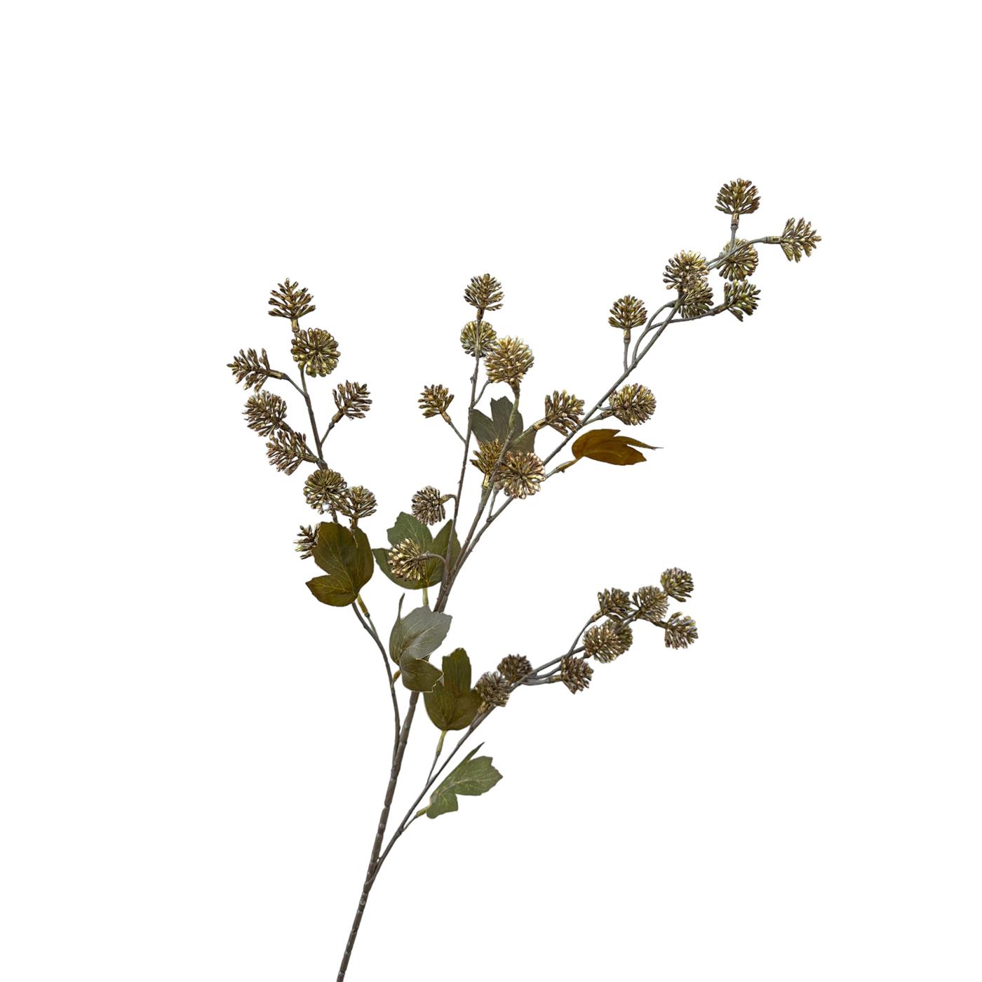 Kunstbloem Pompom 95cm bruin/goud